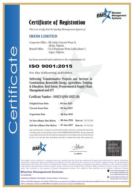 ISO 9001 Quality Management certification