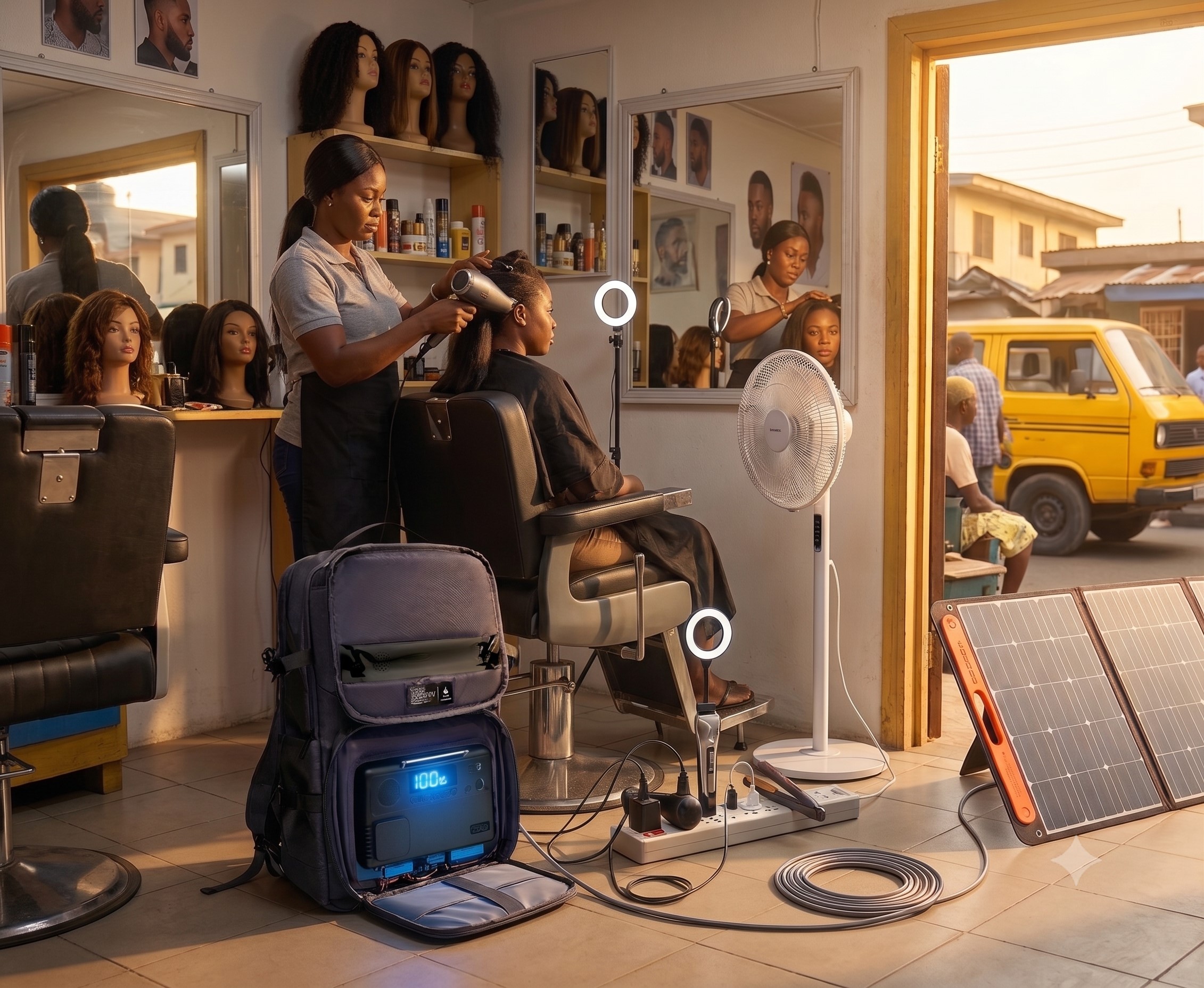 Artisans with an iress solar backpack