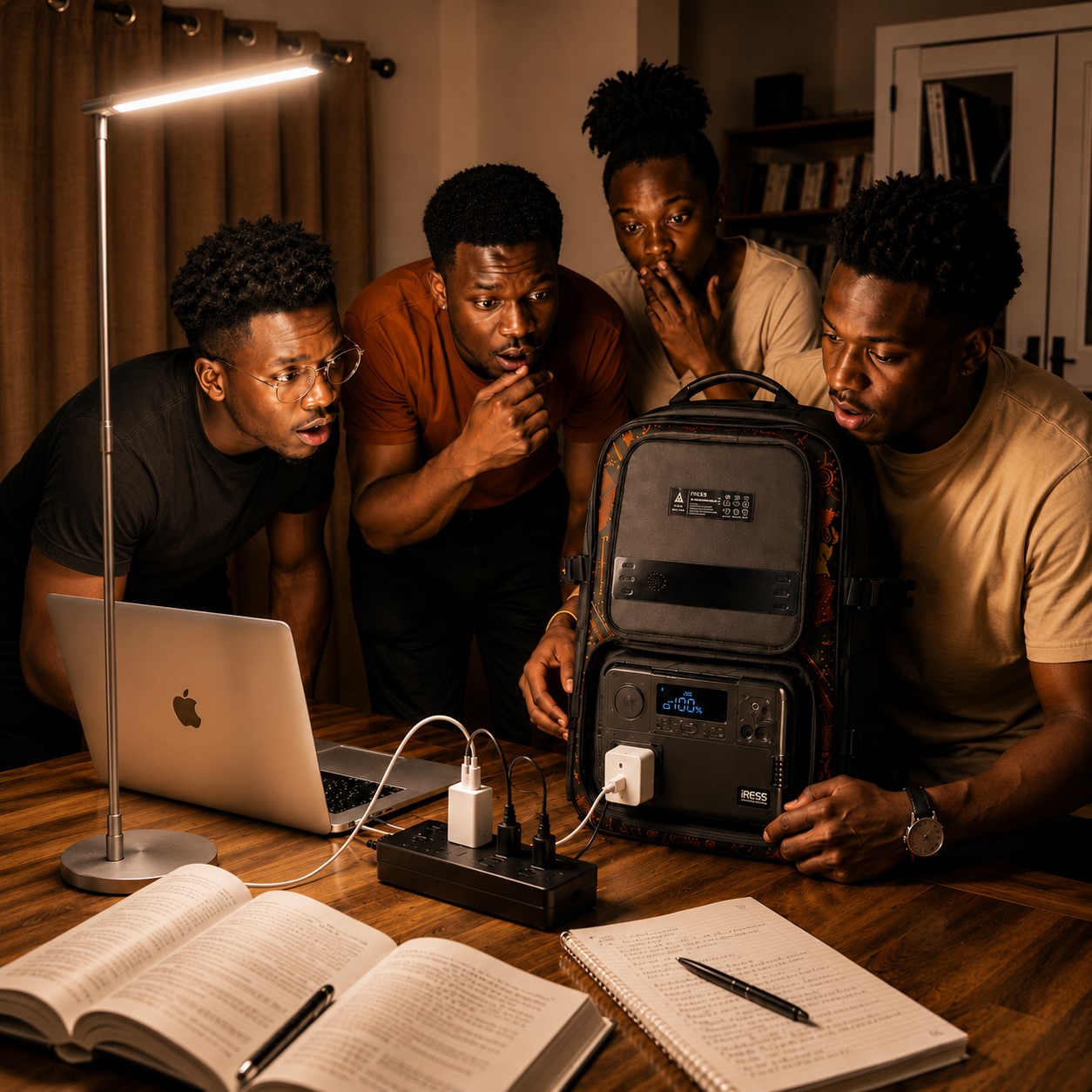 Students with an iress solar backpack