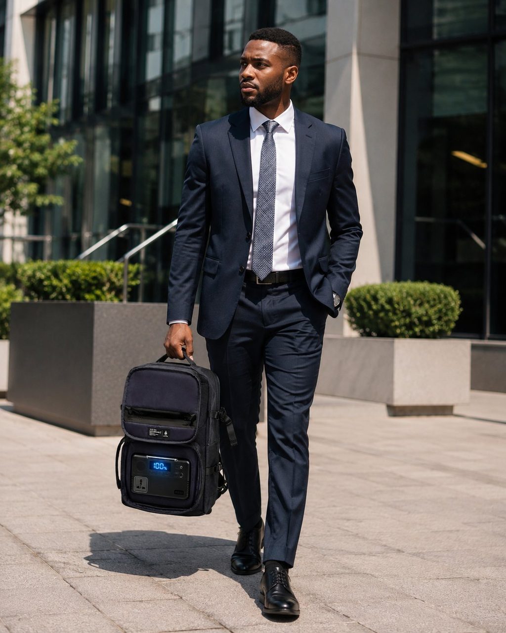Professional with an iress backpack
